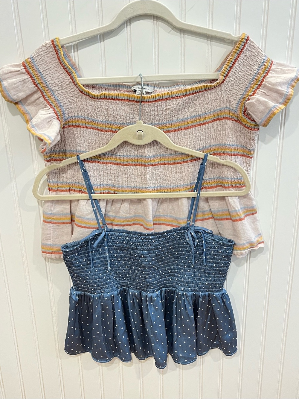 Women's American Eagle set of 2 Summer smocked Crop tops size L